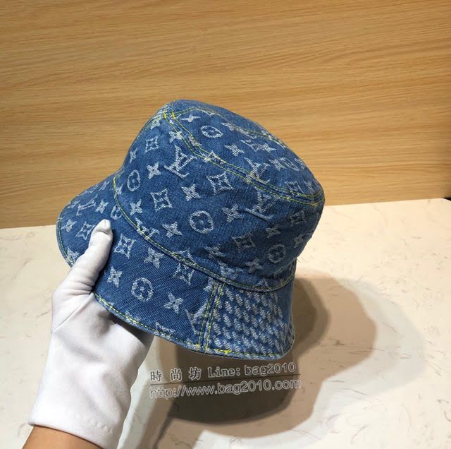 LV男女同款帽子 路易威登做舊牛仔漁夫帽遮陽帽  mm1578